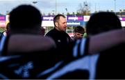 3 March 2020; Newbridge College head coach Johne Murphy speaks to his players following the Bank of Ireland Leinster Schools Senior Cup Semi-Final match between St Michael’s College and Newbridge College at Energia Park in Donnybrook, Dublin. Photo by Ramsey Cardy/Sportsfile