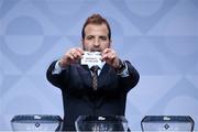 3 March 2020; Rafael van der Vaart draws out Republic of Ireland during the 2020/21 UEFA Nations League Draw at Beurs van Berlage Conference Centre in Amsterdam, Netherlands. Photo by UEFA via Sportsfile