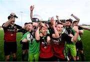 3 March 2020; IT Carlow captain Jason Murphy and his team-mates celebrate following the Rustlers CFAI Cup Final match between IT Sligo and IT Carlow at Athlone Town Stadium in Athlone, Co Westmeath. Photo by Stephen McCarthy/Sportsfile