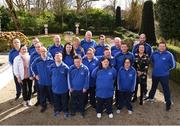 3 March 2020; Special Olympics Team Leinster set their sights on Northern Ireland. Pictured are the athletes from Kildare, Craig Clarke, Amy Crofton, Samantha Duggan, Deirdre Dunne, Deborah McGovern, Lukasz Cisowski, Michael Dinneny, Josh Healy, Mark Mahony, Paul McGuinness, Darragh Murphy, head coaches Peter Merrins, Ken Kavanagh, Eamonn Quirke, chaperones Dennis Logan, Noel Dinney and Maria O'Reilly and councillor Anne Breen at the launch at the Keadeen Hotel in Newbridge, Kildare. Photo by Harry Murphy/Sportsfile