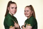 3 March 2020;  Rebecca Cooke, left, and Izzy Atkinson during a Republic of Ireland Women's U19 portraits session at Maldron Hotel at Dublin Airport, Dublin. Photo by Eóin Noonan/Sportsfile