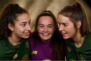 3 March 2020; Lucia Lobato, left, Rachael Kelly, centre and Roisin McGovern during a Republic of Ireland Women's U19 portraits session at Maldron Hotel at Dublin Airport, Dublin. Photo by Eóin Noonan/Sportsfile