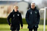 4 March 2020; Republic of Ireland manager Vera Pauw and FAI High Performance Director Ruud Dokter during a Republic of Ireland Women training session at Johnstown Estate in Enfield, Co Meath. Photo by Eóin Noonan/Sportsfile