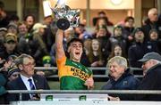 4 March 2020; Kerry captain Paul O'Shea lifts the cup following the EirGrid Munster GAA Football U20 Championship Final match between Kerry and Cork at Austin Stack Park in Tralee, Kerry. Photo by Piaras Ó Mídheach/Sportsfile