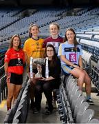 05 March 2020; In attendance at the 2020 Gourmet Food Parlour O’Connor Cup Captain's Day is Ciara Rowe, Brand Marketing Manager, with, O’Connor Cup Semi-Finalists, from left, Emma Spillane, UCC, Hannah Hegarty, DCU, Shauna Howley, UL, Lucy McCartan, UCD, at Croke Park in Dublin. Photo by Matt Browne/Sportsfile