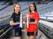 05 March 2020; Donaghy Cup finalists Mary Martin, left, DCU, and Ciara Brennan, UCC, in attendance at the 2020 Gourmet Food Parlour O’Connor Cup Captain's Day at Croke Park in Dublin. Photo by Matt Browne/Sportsfile