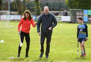 5 March 2020; Prince William, Duke of Cambridge and Catherine, Duchess of Cambridge prior to making an attempt to hit a sliothar with a hurley during an engagement at Salthill Knocknacarra GAA Club in Galway during day three of their visit to Ireland. Photo by Sam Barnes/Sportsfile
