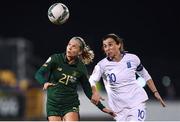 5 March 2020; Ruesha Littlejohn of Republic of Ireland in action against Natalia Chatzigannidou of Greece during the UEFA Women's 2021 European Championships Qualifier match between Republic of Ireland and Greece at Tallaght Stadium in Dublin. Photo by Stephen McCarthy/Sportsfile