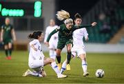 5 March 2020; Denise O'Sullivan of Republic of Ireland in action against Natalia Chatzigiannidou, left, and Danai-Eleni Sidira of Greece during the UEFA Women's 2021 European Championships Qualifier match between Republic of Ireland and Greece at Tallaght Stadium in Dublin. Photo by Stephen McCarthy/Sportsfile