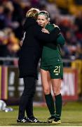 5 March 2020; Republic of Ireland manager Vera Pauw, left, with, Ruesha Littlejohn of Republic of Ireland during the UEFA Women's 2021 European Championships Qualifier match between Republic of Ireland and Greece at Tallaght Stadium in Dublin. Photo by Stephen McCarthy/Sportsfile