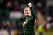 5 March 2020; Amber Barrett of Republic of Ireland celebrates at the final whistle of the UEFA Women's 2021 European Championships Qualifier match between Republic of Ireland and Greece at Tallaght Stadium in Dublin. Photo by Stephen McCarthy/Sportsfile