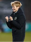 5 March 2020; Republic of Ireland manager Vera Pauw celebrates at the final whistle of the UEFA Women's 2021 European Championships Qualifier match between Republic of Ireland and Greece at Tallaght Stadium in Dublin. Photo by Stephen McCarthy/Sportsfile