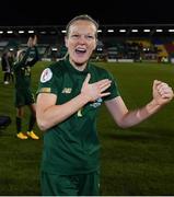5 March 2020; Diane Caldwell of Republic of Ireland celebrates following the UEFA Women's 2021 European Championships Qualifier match between Republic of Ireland and Greece at Tallaght Stadium in Dublin. Photo by Stephen McCarthy/Sportsfile