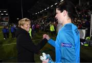 5 March 2020; Republic of Ireland manager Vera Pauw, left, celebrates with Marie Hourihan of Republic of Ireland following the UEFA Women's 2021 European Championships Qualifier match between Republic of Ireland and Greece at Tallaght Stadium in Dublin. Photo by Stephen McCarthy/Sportsfile