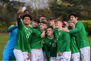 23 March 2019; Republic of Ireland players take a selfie during a Republic of Ireland U17's Portrait session at CityWest Hotel in Dublin. Photo by Eóin Noonan/Sportsfile