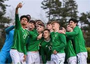 23 March 2019; Republic of Ireland players take a selfie during a Republic of Ireland U17's Portrait session at CityWest Hotel in Dublin. Photo by Eóin Noonan/Sportsfile