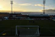 6 March 2020; Groundsmen erect the goal netting prior to the SSE Airtricity League Premier Division match between Bohemians and Shelbourne at Dalymount Park in Dublin. Photo by Eóin Noonan/Sportsfile