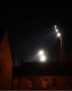 6 March 2020; The lights of Dalymount Park are seen from outside the ground prior to the SSE Airtricity League Premier Division match between Bohemians and Shelbourne at Dalymount Park in Dublin. Photo by Stephen McCarthy/Sportsfile