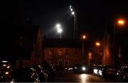 6 March 2020; The lights of Dalymount Park are seen from outside the ground prior to the SSE Airtricity League Premier Division match between Bohemians and Shelbourne at Dalymount Park in Dublin. Photo by Stephen McCarthy/Sportsfile