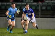 6 March 2020; Damon Larkin of Laois in action against Luke Swan of Dublin during the EirGrid Leinster GAA Football U20 Championship Final match between Laois and Dublin at Netwatch Cullen Park in Carlow. Photo by Matt Browne/Sportsfile