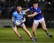 6 March 2020; Ciaran Archer of Dublin in action against Barry Howlin of Laois during the EirGrid Leinster GAA Football U20 Championship Final match between Laois and Dublin at Netwatch Cullen Park in Carlow. Photo by Matt Browne/Sportsfile