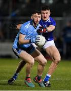 6 March 2020; Ciaran Archer of Dublin in action against Barry Howlin of Laois during the EirGrid Leinster GAA Football U20 Championship Final match between Laois and Dublin at Netwatch Cullen Park in Carlow. Photo by Matt Browne/Sportsfile