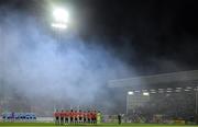 6 March 2020; Both teams observe a minutes applause prior to the SSE Airtricity League Premier Division match between Bohemians and Shelbourne at Dalymount Park in Dublin. Photo by Eóin Noonan/Sportsfile