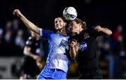 6 March 2020; Greg Sloggett of Dundalk in action against Alex Kolger of Finn Harps during the SSE Airtricity League Premier Division match between Finn Harps and Dundalk at Finn Park in Ballybofey, Donegal. Photo by Ben McShane/Sportsfile