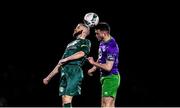 6 March 2020; Kieran Marty Waters of Cabinteely contests a header with Jordan Tallon of Shamrock Rovers II during the SSE Airtricity League First Division match between Cabinteely and Shamrock Rovers II at Stradbrook Road in Blackrock, Dublin. Photo by Piaras Ó Mídheach/Sportsfile