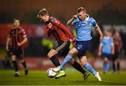 6 March 2020; Lorcan Fitzgerald of Shelbourne in action against Kris Twardek of Bohemians during the SSE Airtricity League Premier Division match between Bohemians and Shelbourne at Dalymount Park in Dublin. Photo by Stephen McCarthy/Sportsfile