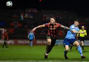6 March 2020; Robert Cornwall of Bohemians in action against Aaron Dobbs of Shelbourne during the SSE Airtricity League Premier Division match between Bohemians and Shelbourne at Dalymount Park in Dublin. Photo by Eóin Noonan/Sportsfile