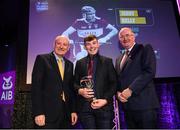 6 March 2020; Jerry Kelly of Borris-Ileigh is presented with his Hurling Team of the Year Award by AIB Head of Retail Banking Denis O'Callaghan, left, and Uachtarán Chumann Lúthchleas Gael John Horan during the AIB GAA Club Players' Awards at Croke Park in Dublin. Photo by Ramsey Cardy/Sportsfile