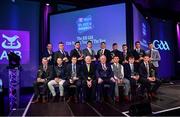 6 March 2020; The Hurling Team of the Year Award, front row, from left, James McCormack of Borris-Ileigh, Paddy Stapleton of Borris-Ileigh, Joey Holden of Ballyhale Shamrocks, AIB Head of Retail Banking Denis O'Callaghan, Uachtarán Chumann Lúthchleas Gael John Horan, Darren Mullen of Ballyhale Shamrocks, Evan Shefflin of Ballyhale Shamrocks, Brendan Maher of Borris-Ileigh, and, back row, from left, St Thomas manager Kevin Lally on behalf of Shane Cooney of St Thomas, Dan McCormack of Borris-Ileigh, Christopher McKaigue of Slaughtneil, Brendan Rogers of Slaughtneil, TJ Reid of Ballyhale Shamrocks, Jerry Kelly of Borris-Ileigh, Dessie Hutchinson of Ballygunner, Colin Fennelly of Ballyhale Shamrocks, and Martin Kavanagh of St Mullins during the AIB GAA Club Players' Awards at Croke Park in Dublin. Photo by Ramsey Cardy/Sportsfile