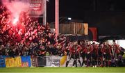 6 March 2020; Bohemians players and supporters celebrate after Danny Mandroiu scored their second goal during the SSE Airtricity League Premier Division match between Bohemians and Shelbourne at Dalymount Park in Dublin. Photo by Stephen McCarthy/Sportsfile