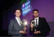 6 March 2020; Slaughtneil had two players selected for the AIB GAA Club Hurling team of the Year for 2019/20. Pictured is Brendan Rogers, left, and Chrissy McKaigue. AIB and the GAA honoured 30 players on Friday evening at the third annual AIB GAA Club Player Awards, held at a prestigious event in Croke Park. The AIB GAA Club Player Awards recognise the top performing players throughout the provincial Club Championships in hurling and football and celebrate their hard work, commitment and individual achievements at a national level. AIB are proud to be in their 29th season as sponsors of the AIB GAA Club Championship. For exclusive content and to see why AIB are backing Club and County follow us @AIB_GAA on Twitter, Instagram, Facebook and AIB.ie/GAA. Photo by Ramsey Cardy/Sportsfile