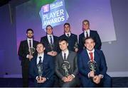 6 March 2020; Corofin had seven players selected for the AIB GAA Club Football team of the Year for 2019/20. Pictured is front row, from left, Gary Sice, Liam Silke and Bernard Power. Back row, from left, Martin Farragher, manager Kevin O'Brien, on behalf of Daithí Burke, Ronan Steede and Kieran Fitzgerald. AIB and the GAA honoured 30 players on Friday evening at the third annual AIB GAA Club Player Awards, held at a prestigious event in Croke Park. The AIB GAA Club Player Awards recognise the top performing players throughout the provincial Club Championships in hurling and football and celebrate their hard work, commitment and individual achievements at a national level. AIB are proud to be in their 29th season as sponsors of the AIB GAA Club Championship. For exclusive content and to see why AIB are backing Club and County follow us @AIB_GAA on Twitter, Instagram and Facebook and AIB.ie/GAA. Photo by Ramsey Cardy/Sportsfile