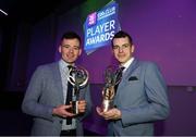 6 March 2020; Martin Kavanagh of St Mullins and Éire Óg’s Sean Gannon are pictured at the AIB GAA Club Player Awards, where they were named on the Club team of the Year for 2019/20. AIB and the GAA honoured 30 players on Friday evening at the third annual AIB GAA Club Player Awards, held at a prestigious event in Croke Park. The AIB GAA Club Player Awards recognise the top performing players throughout the Club Championships in hurling and football and celebrate their hard work, commitment and individual achievements at a national level. AIB are proud to be in their 29th season as sponsors of the AIB GAA Club Championship. For exclusive content and to see why AIB are backing Club and County follow us @AIB_GAA on Twitter, Instagram, Facebook and AIB.ie/GAA. Photo by Ramsey Cardy/Sportsfile