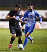 6 March 2020; Patrick Hoban of Dundalk and David Webster of Finn Harps during the SSE Airtricity League Premier Division match between Finn Harps and Dundalk at Finn Park in Ballybofey, Donegal. Photo by Ben McShane/Sportsfile