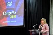 7 March 2020; Marie Hickey, President, LGFA, gives an address during the LGFA Annual Congress 2020 at the Loughrea Hotel & Spa in Loughrea, Galway. Photo by Piaras Ó Mídheach/Sportsfile