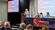 7 March 2020; Marie Hickey, President, LGFA, gives an address during the LGFA Annual Congress 2020 at the Loughrea Hotel & Spa in Loughrea, Galway. Photo by Piaras Ó Mídheach/Sportsfile