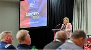 7 March 2020; Marie Hickey, President, LGFA, gives an address during the LGFA Annual Congress 2020 at the Loughrea Hotel & Spa in Loughrea, Galway. Photo by Piaras Ó Mídheach/Sportsfile