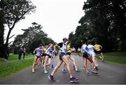 7 March 2020; Chun Hung Tse, centre, during the Irish Life Health National 20k Walks Championships at St Anne's Park in Raheny, Dublin. Photo by Ramsey Cardy/Sportsfile