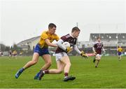 7 March 2020; Jonathan McGrath of Galway in action against Darragh Walsh of Roscommon during the EirGrid Connacht GAA Football U20 Championship Final match between Galway and Roscommon at Tuam Stadium in Tuam, Galway. Photo by Seb Daly/Sportsfile