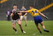 7 March 2020; Tony Gill of Galway in action against Darragh Walsh of Roscommon during the EirGrid Connacht GAA Football U20 Championship Final match between Galway and Roscommon at Tuam Stadium in Tuam, Galway. Photo by Seb Daly/Sportsfile