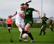 7 March 2020; Heidi O’Sullivan of Republic of Ireland in action against Mikayla Wildgoose of England during the Women's Under-15s John Read Trophy match between Republic of Ireland and England at FAI National Training Centre in Dublin. Photo by Sam Barnes/Sportsfile
