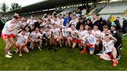 7 March 2020; The Tyrone players celebrate after the EirGrid Ulster GAA Football U20 Championship Final match between Tyrone and Donegal at St Tiernach's Park in Clones, Monaghan. Photo by Oliver McVeigh/Sportsfile