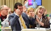 7 March 2020; Micheál Naughton reacts after he was elected as LGFA President Elect during the LGFA Annual Congress 2020 at the Loughrea Hotel & Spa in Loughrea, Galway. Photo by Piaras Ó Mídheach/Sportsfile