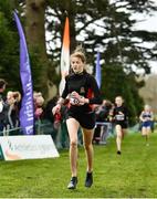 7 March 2020; Saoirse Fitzgerald of Lucan Community College on her way to winning the Minor Girls race during the Irish Life Health All-Ireland Schools Cross Country Championships at Santry Demesne in Santry, Dublin. Photo by David Fitzgerald/Sportsfile