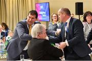 7 March 2020; LGFA President Elect Micheál Naughton, left, is congratuled by the two other candidates Dominic Leech, centre, and Liam McDonagh after winning the election during the LGFA Annual Congress 2020 at the Loughrea Hotel & Spa in Loughrea, Galway. Photo by Piaras Ó Mídheach/Sportsfile