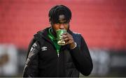 7 March 2020; Thomas Oluwa of Shamrock Rovers prior to the SSE Airtricity League Premier Division match between Sligo Rovers and Shamrock Rovers at The Showgrounds in Sligo. Photo by Stephen McCarthy/Sportsfile